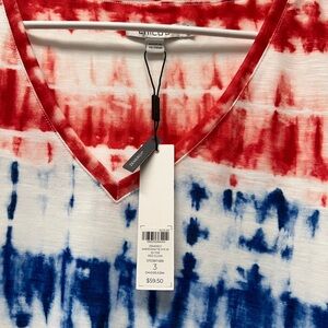 Chico's Vivid Red and Blue Top